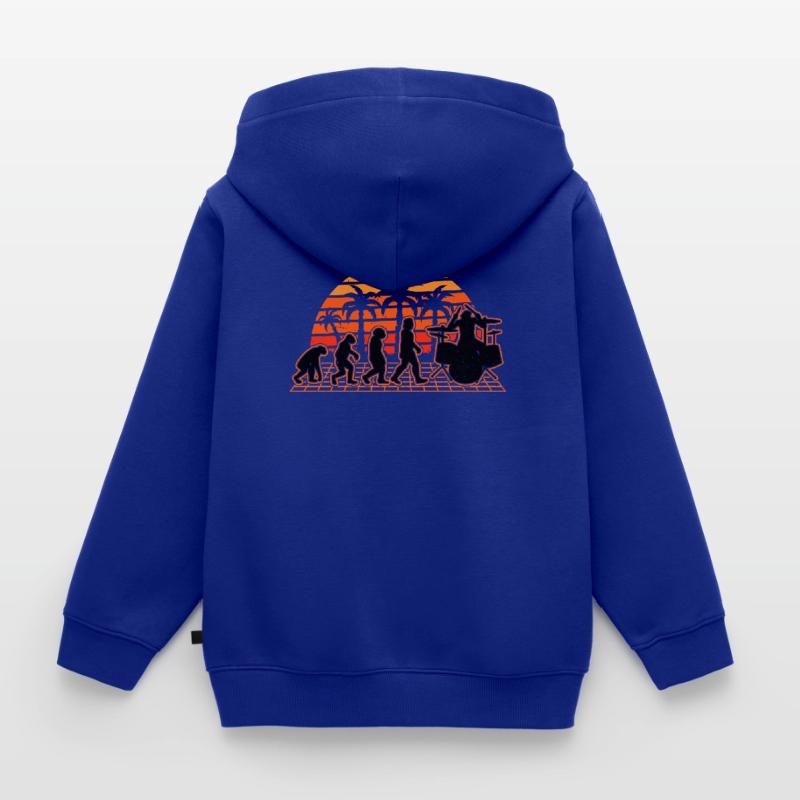 Drums Evolution Sunset Drummer Drummer Kids Premium Organic Zip-up Hoodie