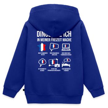 Frankreich Heimatland Spruch Franzose - Kinder Premium Organic Zip Hoodie - Royalblau - Hinten - AI Model Kid Male (0cm)