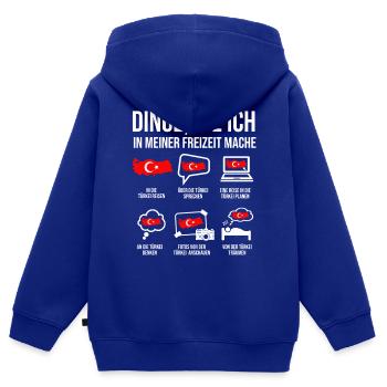 Türkei Shirt Heimatland Türkei für Türken - Kinder Premium Organic Zip Hoodie - Royalblau - Hinten - AI Model Kid Male (0cm)