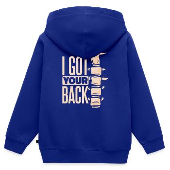 Ich habe deinen Rücken Physiotherapie - Kinder Premium Organic Zip Hoodie - Royalblau - Hinten - AI Model Kid Male (0cm)