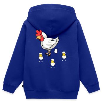 Geflügel Federvieh Huhn Henne Eier Ostern Kinder - Kinder Premium Organic Zip Hoodie - Royalblau - Hinten - AI Model Kid Male (0cm)