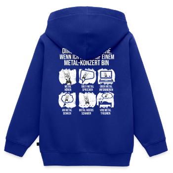 Heavy Metal Konzert Fan Metal Geste - Kinder Premium Organic Zip Hoodie - Royalblau - Hinten - AI Model Kid Male (0cm)