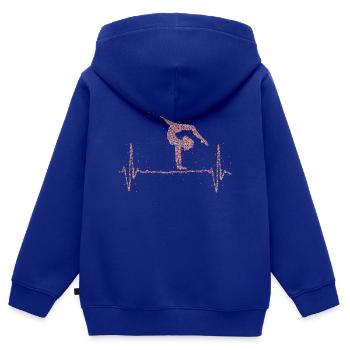 Gymnastique Heartbeat Gymnastique Gymnastique - Sweat Premium à capuche zippé enfant bio - bleu roi - Dos - AI Model Kid Male (0cm)