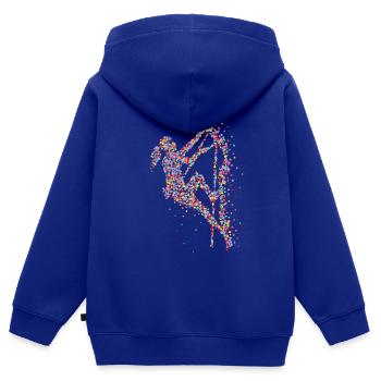 Klettern Bouldern Kletterer Kletterwand - Kinder Premium Organic Zip Hoodie - Royalblau - Hinten - AI Model Kid Male (0cm)
