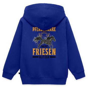 Friesen Pferd Glitzer Friesenpferd - Kinder Premium Organic Zip Hoodie - Royalblau - Hinten - AI Model Kid Male (0cm)