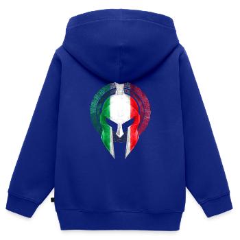 Spartaner Helm Italien Flagge - Kinder Premium Organic Zip Hoodie - Royalblau - Hinten - AI Model Kid Male (0cm)