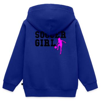soccer girl - Kinder Premium Organic Zip Hoodie - Royalblau - Hinten - AI Model Kid Male (0cm)