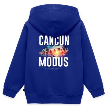 Cancun Modus - Kinder Premium Organic Zip Hoodie - Royalblau - Hinten - AI Model Kid Male (0cm)