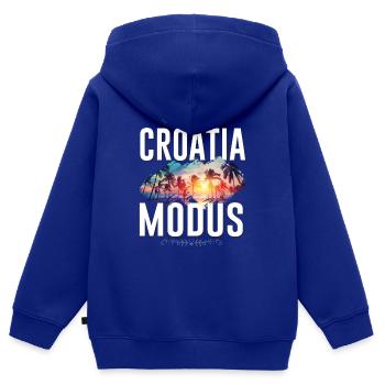 Croatia Modus - Kinder Premium Organic Zip Hoodie - Royalblau - Hinten - AI Model Kid Male (0cm)