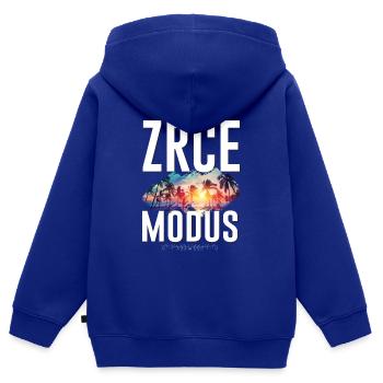 Zrce Modus - Kinder Premium Organic Zip Hoodie - Royalblau - Hinten - AI Model Kid Male (0cm)