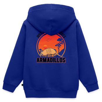 Tatou Jeune Tatou - Sweat Premium à capuche zippé enfant bio - bleu roi - Dos - AI Model Kid Male (0cm)