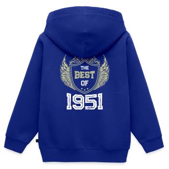 1951 best of - Kinder Premium Organic Zip Hoodie - Royalblau - Hinten - AI Model Kid Male (0cm)
