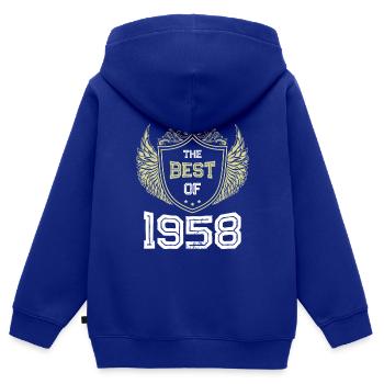 1958 best of - Kinder Premium Organic Zip Hoodie - Royalblau - Hinten - AI Model Kid Male (0cm)