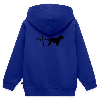 Battement de cœur de chien - Sweat Premium à capuche zippé enfant bio - bleu roi - Dos - AI Model Kid Male (0cm)