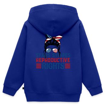 Stars Stripes Reproduktive Rechte 4. Juli Mama - Kinder Premium Organic Zip Hoodie - Royalblau - Hinten - AI Model Kid Male (0cm)