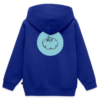 Citrouille - Sweat Premium à capuche zippé enfant bio - bleu roi - Dos - AI Model Kid Male (0cm)
