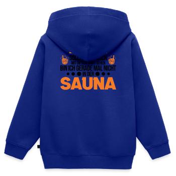 Sauna Shirt Saunieren Saunagänger - Kinder Premium Organic Zip Hoodie - Royalblau - Hinten - AI Model Kid Male (0cm)