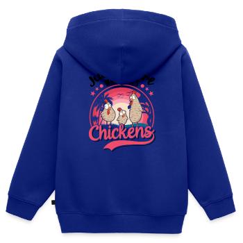 Hühner Mädchen Hühnchen Hühnerstall - Kinder Premium Organic Zip Hoodie - Royalblau - Hinten - AI Model Kid Male (0cm)