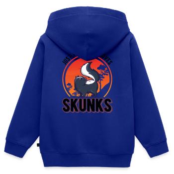 Skunk Boy Skunk - Kids Premium Organic Zip-up Hoodie - royal blue - Back - AI Model Kid Male (0cm)