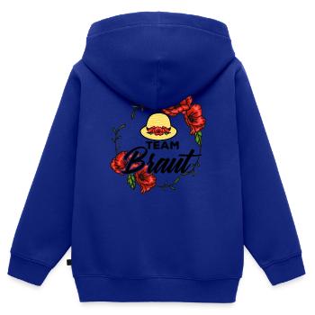 Team Braut Hochzeitsnacht Damenhut Rosenkranz Crew - Kinder Premium Organic Zip Hoodie - Royalblau - Hinten - AI Model Kid Male (0cm)