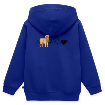 Leonberger Herzschlag - Kinder Premium Organic Zip Hoodie - Royalblau - Hinten - AI Model Kid Male (0cm)