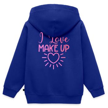 Ich liebe Make up - Kinder Premium Organic Zip Hoodie - Royalblau - Hinten - AI Model Kid Male (0cm)
