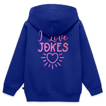 Ich liebe Witze - Kinder Premium Organic Zip Hoodie - Royalblau - Hinten - AI Model Kid Male (0cm)