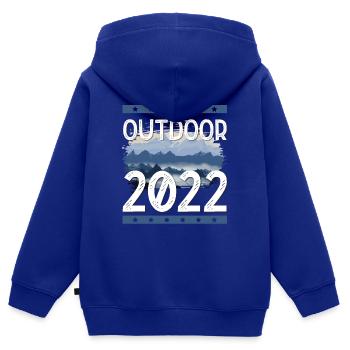 Outdoor 2022 - Kinder Premium Organic Zip Hoodie - Royalblau - Hinten - AI Model Kid Male (0cm)