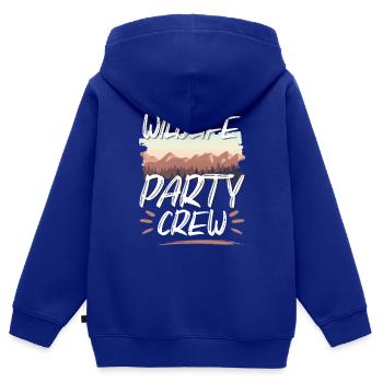 Équipe de fête de la faune - Sweat Premium à capuche zippé enfant bio - bleu roi - Dos - AI Model Kid Male (0cm)