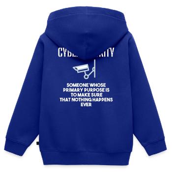 Cybersecurity - IT-Sicherheit Informatiker - Kinder Premium Organic Zip Hoodie - Royalblau - Hinten - AI Model Kid Male (0cm)