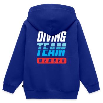 Diving Team - Kinder Premium Organic Zip Hoodie - Royalblau - Hinten - AI Model Kid Male (0cm)