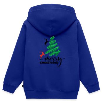 Noël, noël, noël, noël, noël, noël, noël, noël - Sweat Premium à capuche zippé enfant bio - bleu roi - Dos - AI Model Kid Male (0cm)