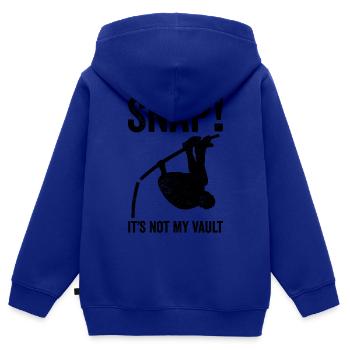 Saut à la perche amusant Saut à la perche - Sweat Premium à capuche zippé enfant bio - bleu roi - Dos - AI Model Kid Male (0cm)