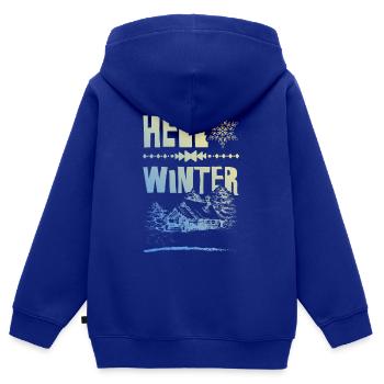 Hello Winter - Kinder Premium Organic Zip Hoodie - Royalblau - Hinten - AI Model Kid Male (0cm)