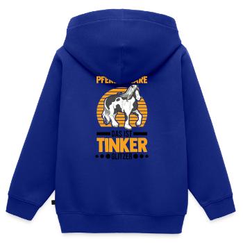 Irish Tinker Perfume Glitter Tinker Horse - Kids Premium Organic Zip-up Hoodie - royal blue - Back - AI Model Kid Male (0cm)