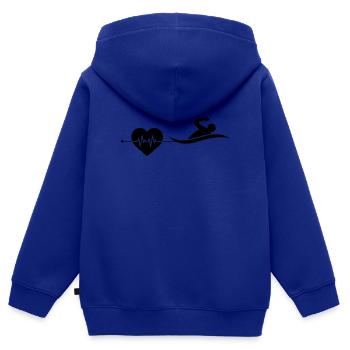 Schwimmen Herzschlag - Kinder Premium Organic Zip Hoodie - Royalblau - Hinten - AI Model Kid Male (0cm)