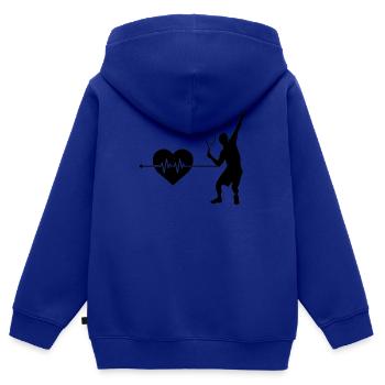 Tennis Herzschlag - Kinder Premium Organic Zip Hoodie - Royalblau - Hinten - AI Model Kid Male (0cm)