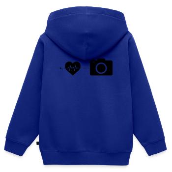 Camera Photography Heartbeat - Kids Premium Organic Zip-up Hoodie - royal blue - Back - AI Model Kid Male (0cm)
