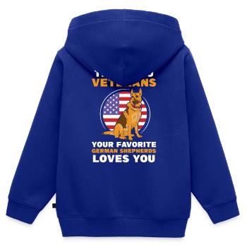 Thank you Veterans German Shepherds - Kinder Premium Organic Zip Hoodie - Royalblau - Hinten - AI Model Kid Male (0cm)
