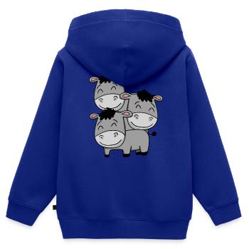 Niedliche Esel - Kinder Premium Organic Zip Hoodie - Royalblau - Hinten - AI Model Kid Male (0cm)
