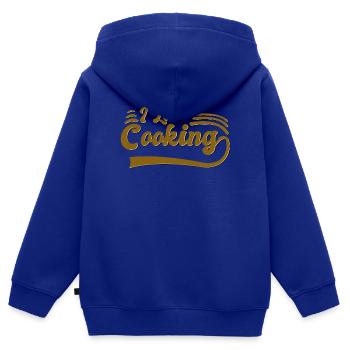 I love cooking - Kids Premium Organic Zip-up Hoodie - royal blue - Back - AI Model Kid Male (0cm)