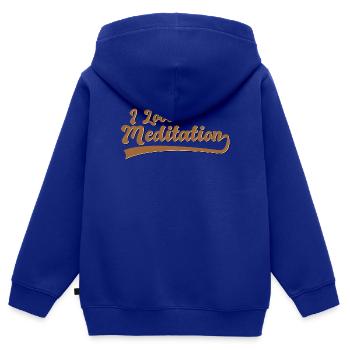 J’aime la méditation - Sweat Premium à capuche zippé enfant bio - bleu roi - Dos - AI Model Kid Male (0cm)