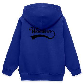 Wandern Schriftzug - Kinder Premium Organic Zip Hoodie - Royalblau - Hinten - AI Model Kid Male (0cm)