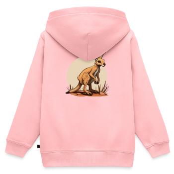 Känguru comic cartoon Style - Kinder Premium Organic Zip Hoodie - Rosa - Hinten - AI Model Kid Female (0cm)