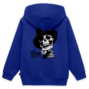 Totenkopf Skull Fiction Totenschädel - Sweat Premium à capuche zippé enfant bio - bleu roi - Dos - AI Model Kid Male (0cm)