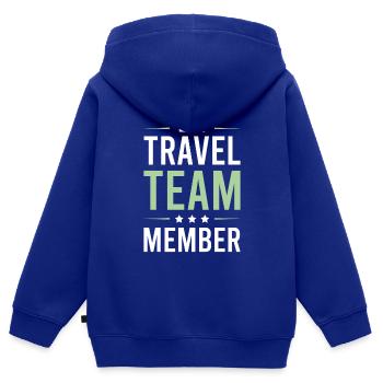 Travel Team - Kinder Premium Organic Zip Hoodie - Royalblau - Hinten - AI Model Kid Male (0cm)