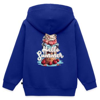 Hello Summer Eis Eiscreme Eisdiele - Kinder Premium Organic Zip Hoodie - Royalblau - Hinten - AI Model Kid Male (0cm)