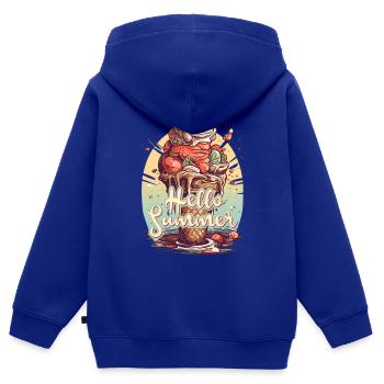 Hello Summer Eis Eiscreme Eisdiele - Kinder Premium Organic Zip Hoodie - Royalblau - Hinten - AI Model Kid Male (0cm)