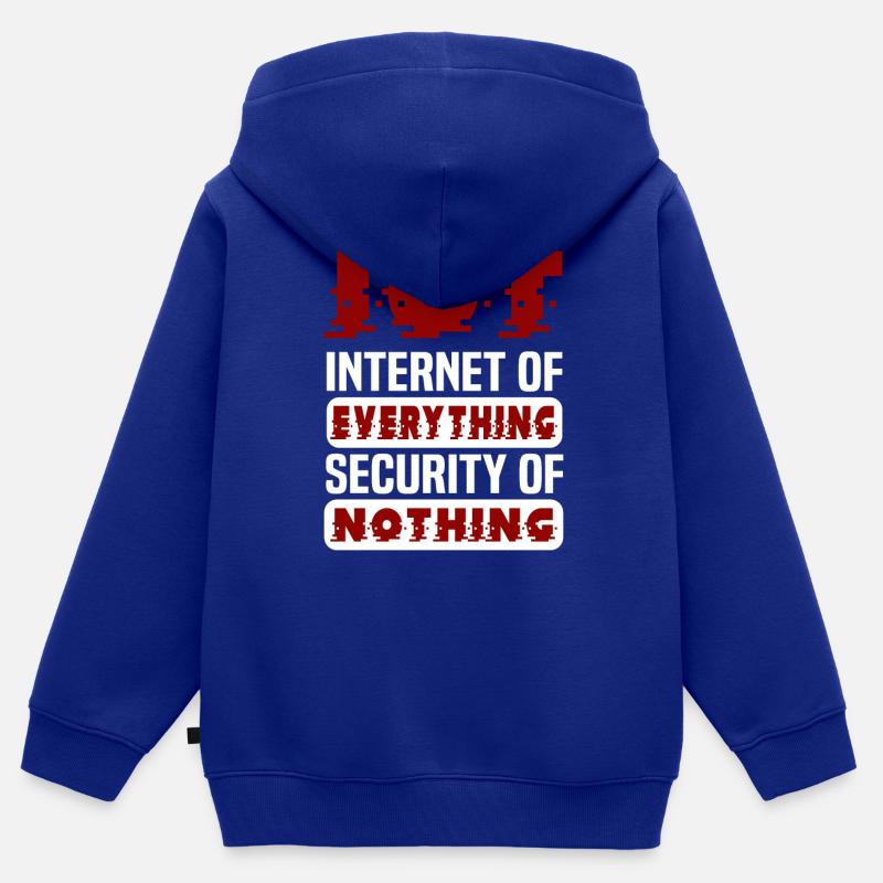 Internet Des Objets IOT Programmeur Admin IT - Sweat Premium à capuche zippé enfant bio - bleu roi