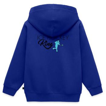 Eishockey King - Kinder Premium Organic Zip Hoodie - Royalblau - Hinten - AI Model Kid Male (0cm)